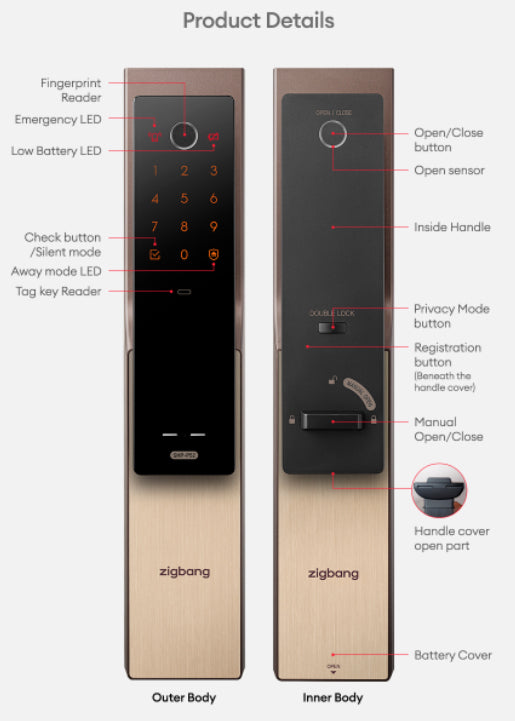 Zigbang SHP-P52 Digital Door Lock Zigbang