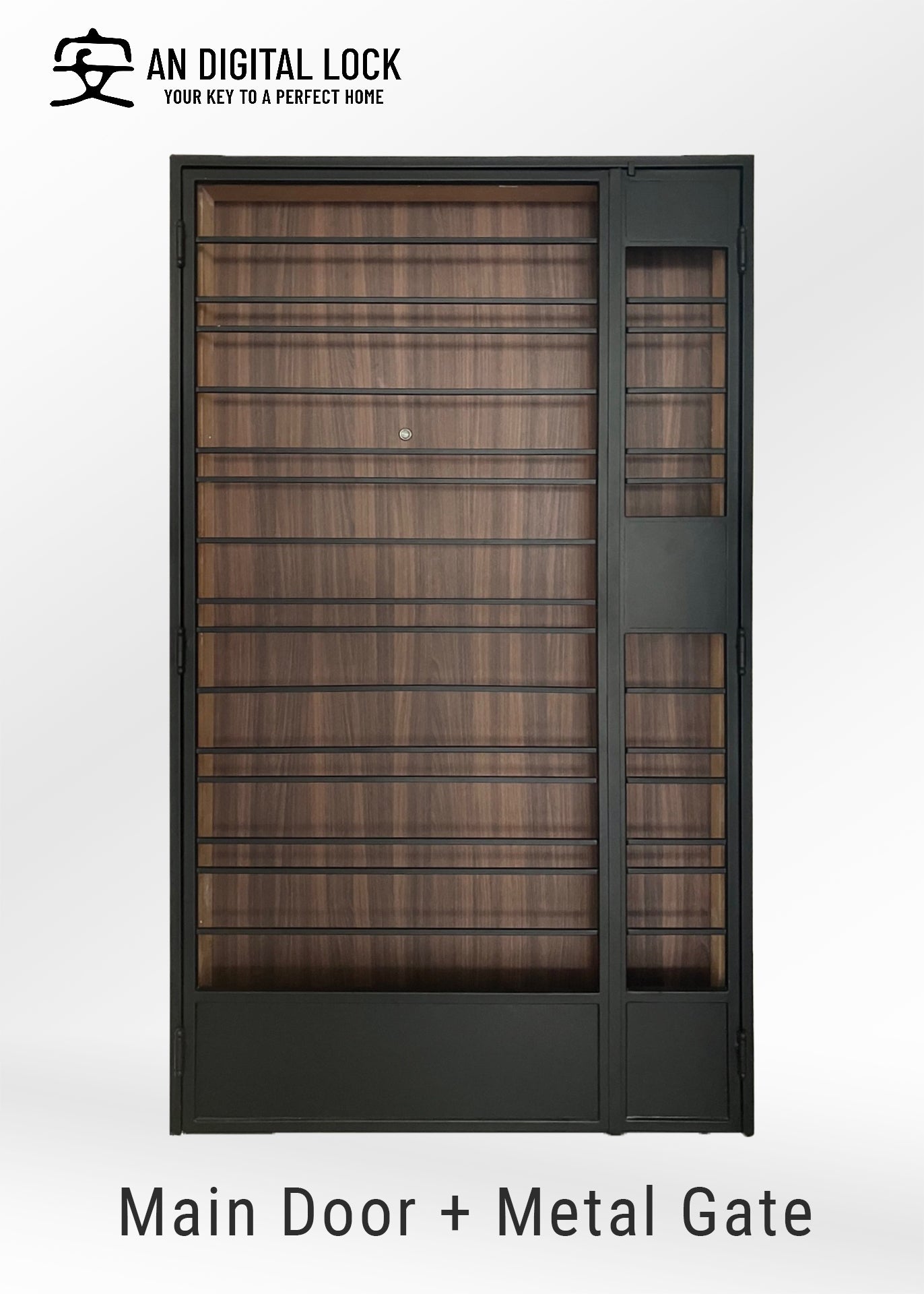 Fire-Rated Main Door + Mild Steel Gate Bundle AN DIGITAL LOCK