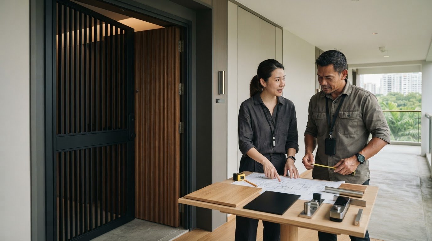 Coordinating a Door Installer with an Interior Designer in Singapore