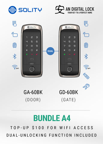 Bundle A4: SOLITY GA-60BK Door Lock + SOLITY GD-60BK Gate Lock