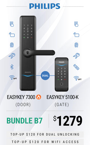 Bundle B7: Philips Easykey 7300 Door Lock + Philips Easykey 5100-K Gate Lock