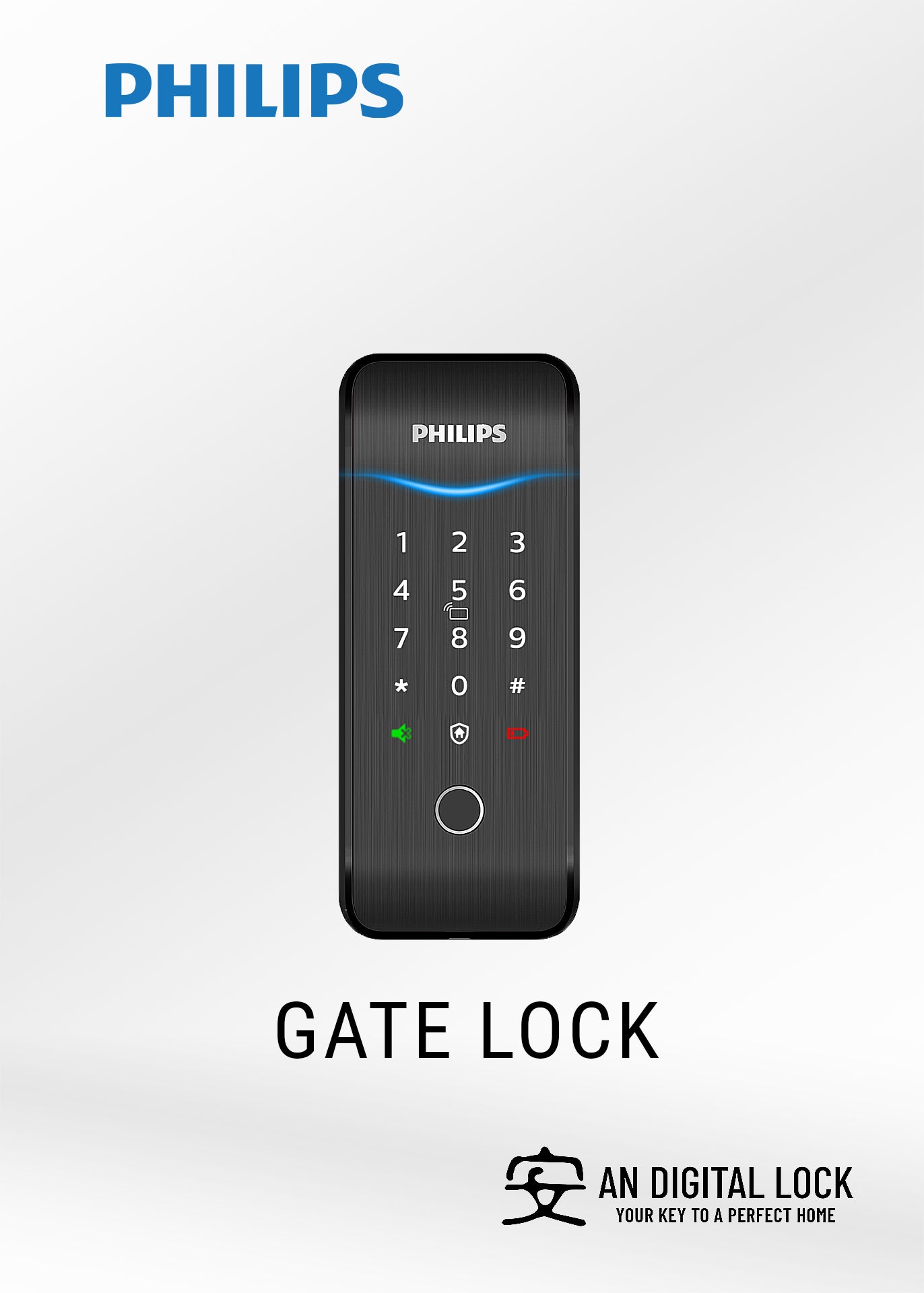 Bundle C15: Philips DDL702E Facial Recognition Door Lock + Philips Easykey 5100-K Gate Lock Philips