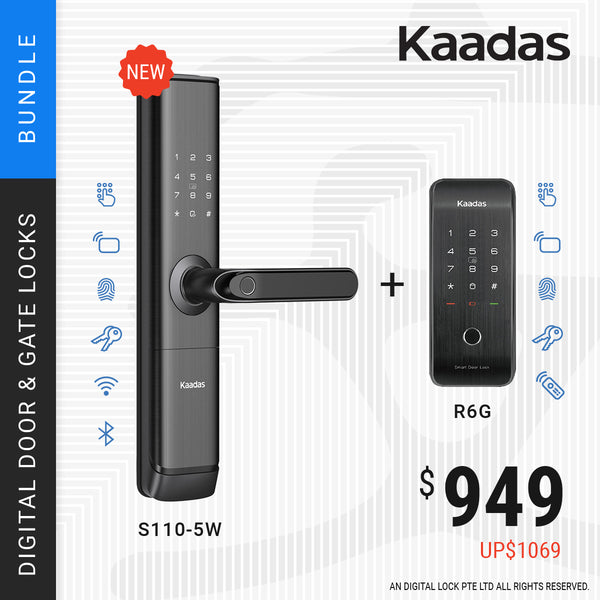 ANNIVERSARY PROMO: Kaadas S110-5W Digital Door Lock + R6G Gate Lock